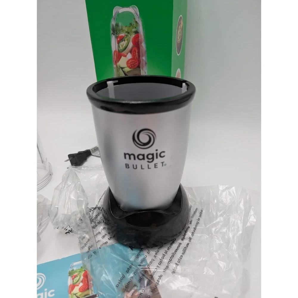 Magic Bullet Blender MB1001B motor Base w/ Cup Silver Tested